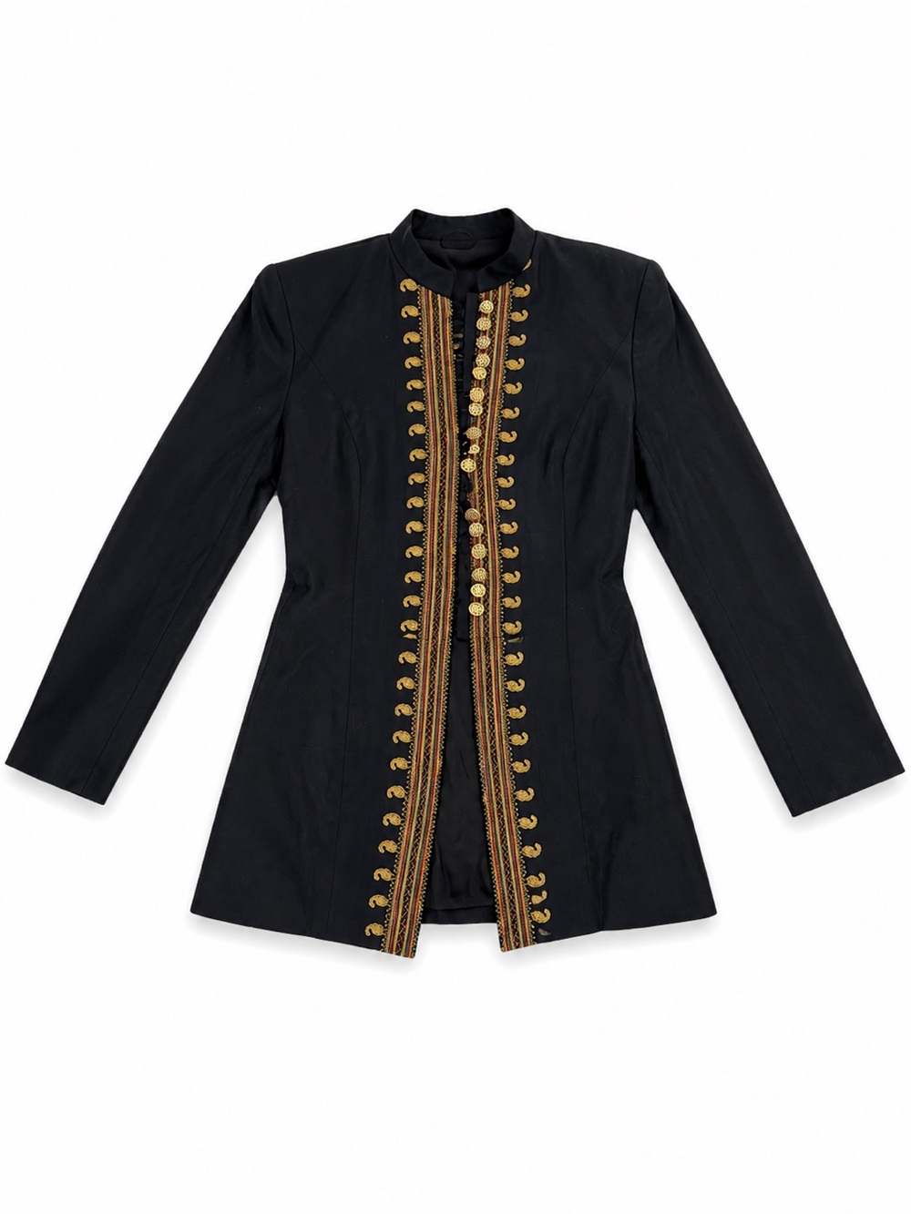 Choies Dark Blue Military Blazer with Gold Trim
